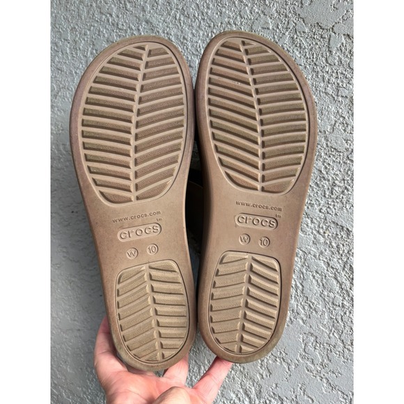 Crocs LiteRide Tan Double Strap Platform Sandals Womens Size 10 - Picture 5 of 10